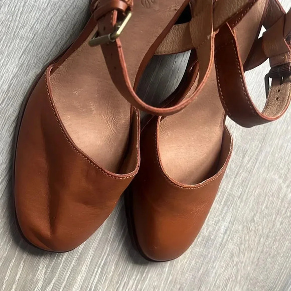NEW Madewell Claudie Lugsole MaryJane Heels Leather Dried Maple - Picture 11 of 12
